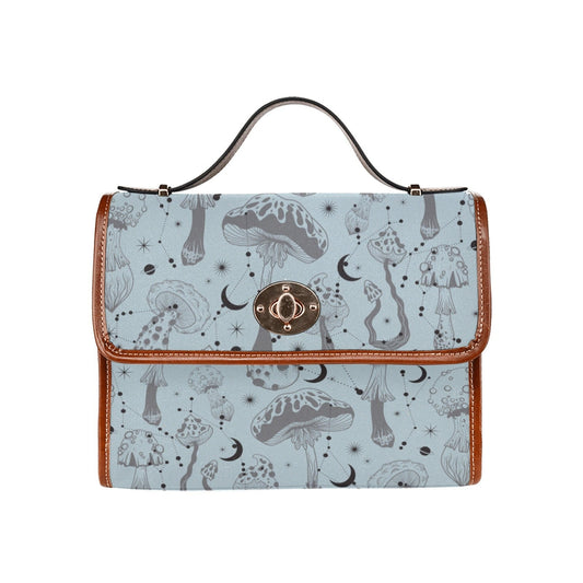 Witch Canvas Satchel bag, Dark Faecore Witchcore Cross Body purse, Canvas Witch Handbag, Mystical Fairy Mushrooms Boho Purse