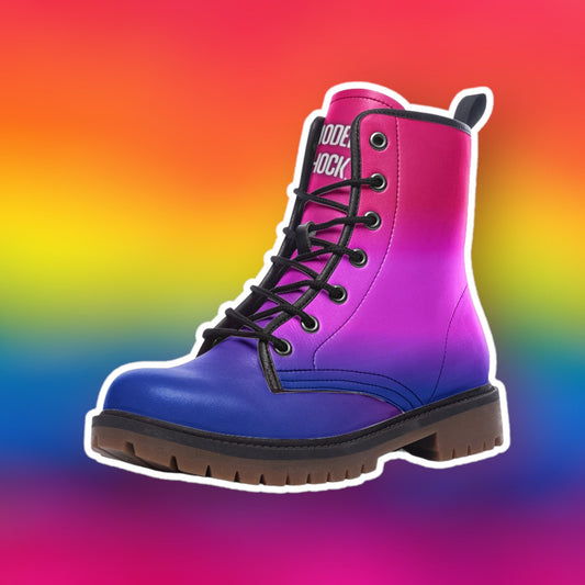 Bisexual Flag LGBTQ+ Vegan Leather Unisex Boots