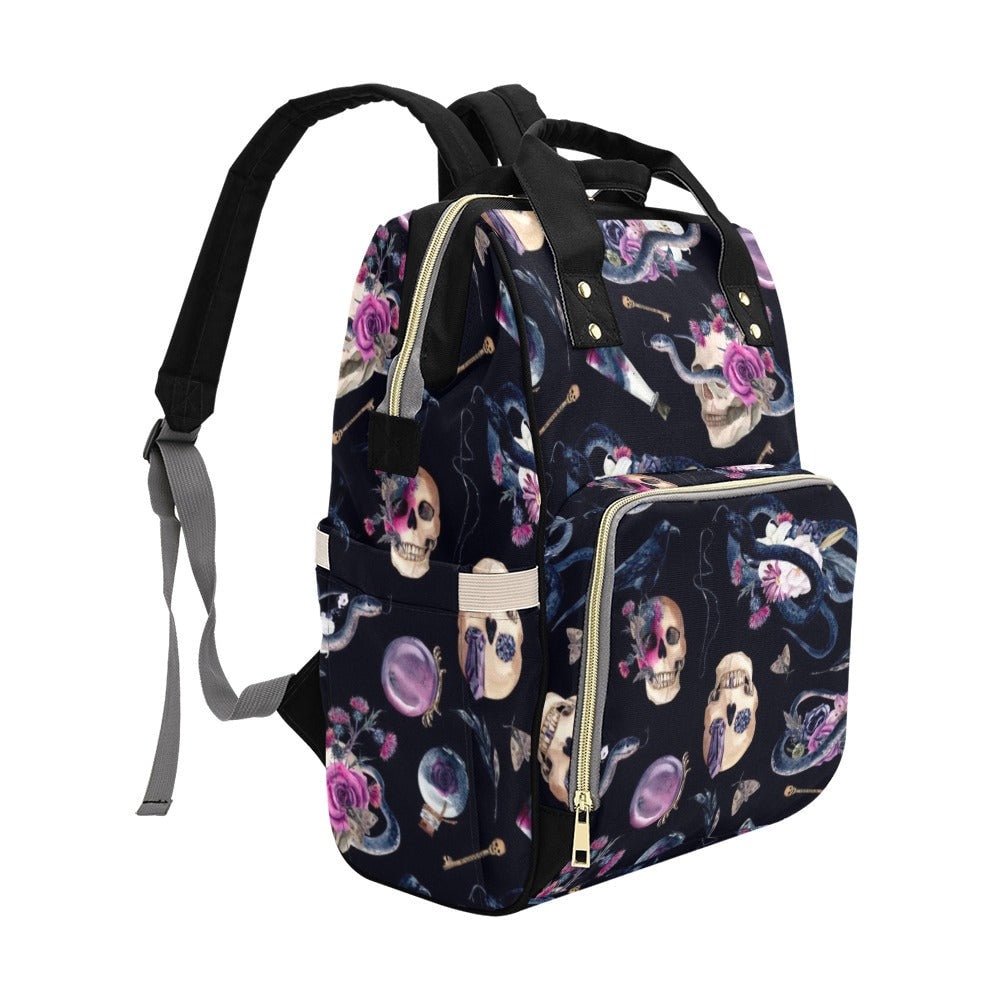 Baby Goth Skull Diaper Nappy Bag Goth Baby Bag Goth Backpack Goth Purse Goth Baby Stuff Gothic Baby Stuff Horror Spooky Nursery Skull Baby