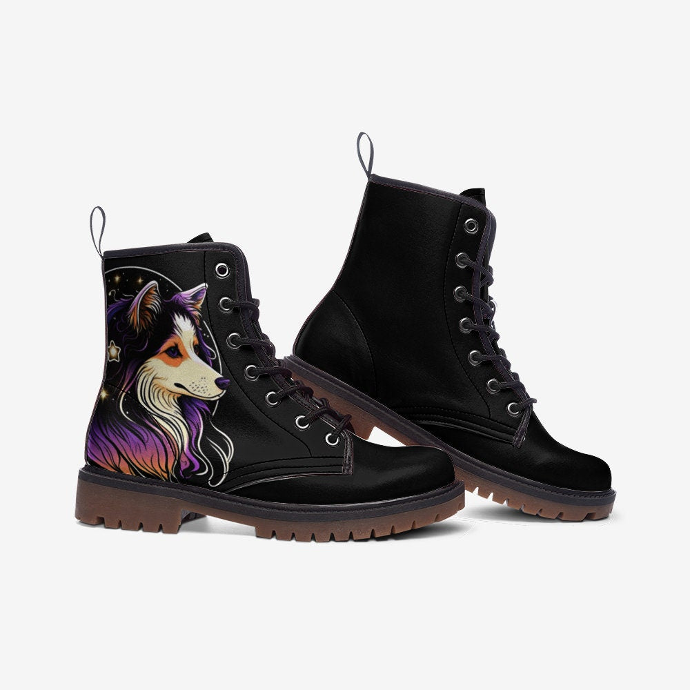 Witchy Dog Black Vegan Leather Unisex Boots
