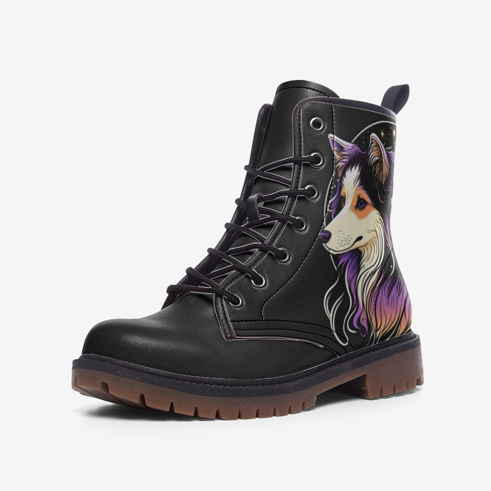 Witchy Dog Black Vegan Leather Unisex Boots