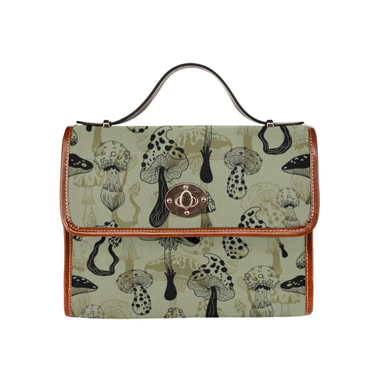 Witch Canvas Satchel bag, Dark Faecore Witchcore Cross Body purse, Canvas Witch Handbag, Mystical Fairy Mushrooms Boho Purse