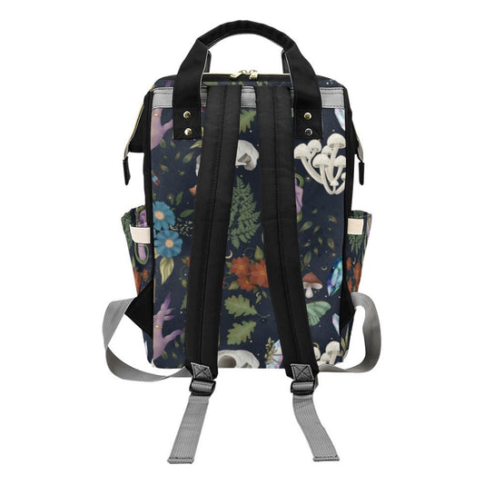 Woodland Forest Witchy Diaper Nappy Bag Goth Baby Bag Goth Backpack Goth Purse Baby Stuff Gothic Baby Stuff Horror Spooky Nursery Skull Baby