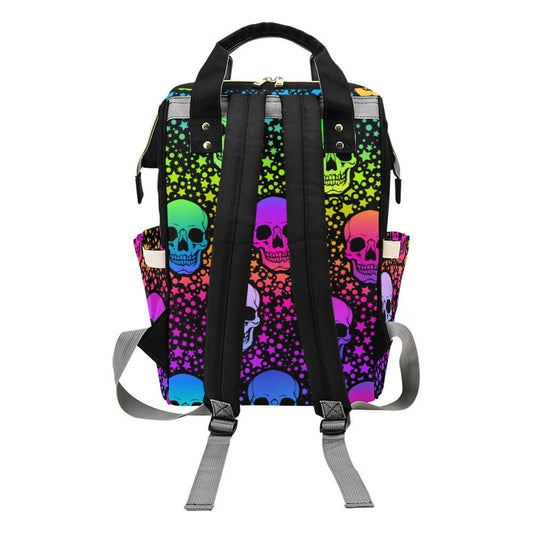 Neon Skull Diaper Nappy Bag Goth Baby Bag Goth Backpack Goth Purse Goth Baby Stuff Gothic Baby Stuff Horror Witchy Spooky Nursery Baby