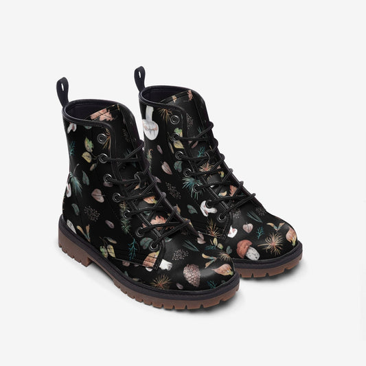 Dark Forest Witch Butterflies Vegan Leather Unisex Boots