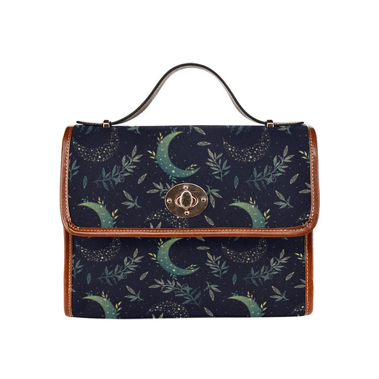 Witch Canvas Satchel Bag, Faecore Goblincore Witchcore Cross Body Bag, Canvas Witch Handbag, Mystical Forestcore Pentagram Boho Hippie Purse