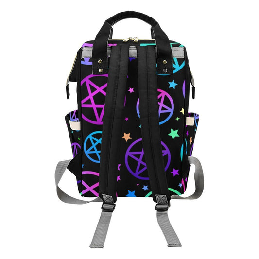 Occult Pentagram Neon Backpack Goth Baby Stuff Goth Baby Bag Creepy Cute Pastel Witchy Nappy Bag Spooky Emo Diaper Bag Witchy Mom Baby Gear