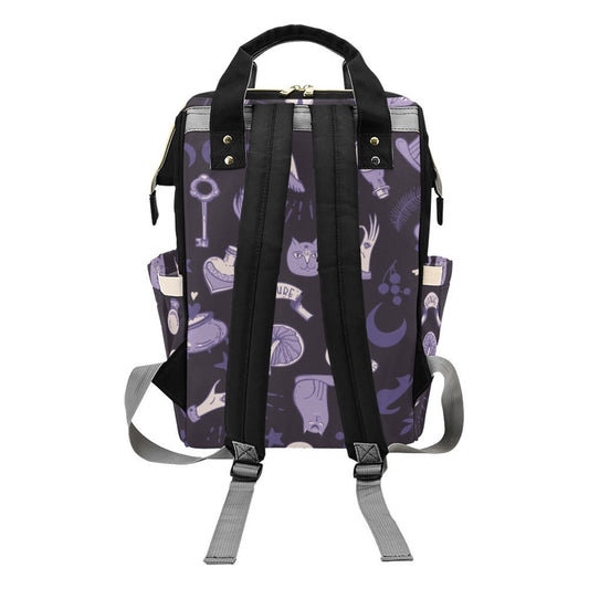 Vintage Mushroom Skull Backpack Goth Baby Stuff Goth Baby Bag Creepy Cute Pastel Witchy Nappy Bag Spooky Emo Diaper Bag Witchy Mom Baby Gear