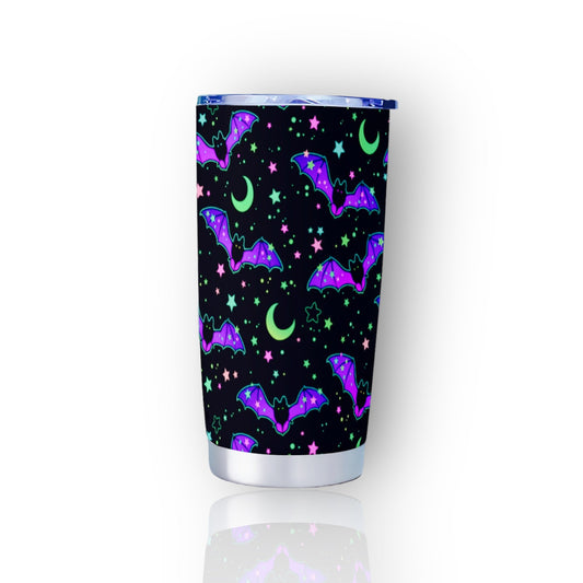 Neon Bats Black Goth Tumbler – 20oz