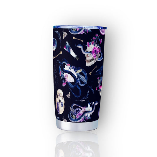 Witchy Skulls Navy Goth Tumbler – 20oz
