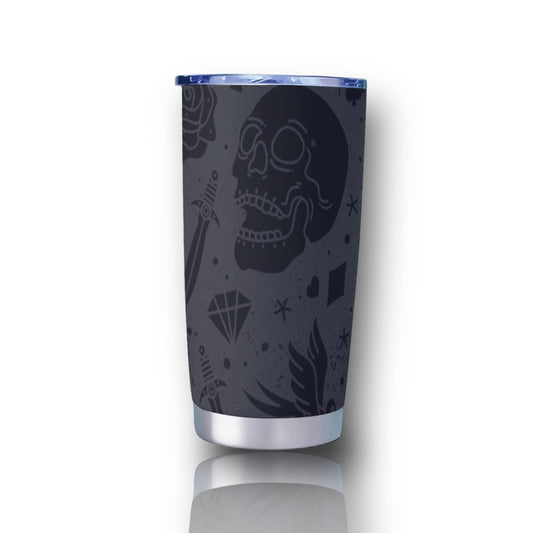 Grey Skull Goth Tumbler – 20oz