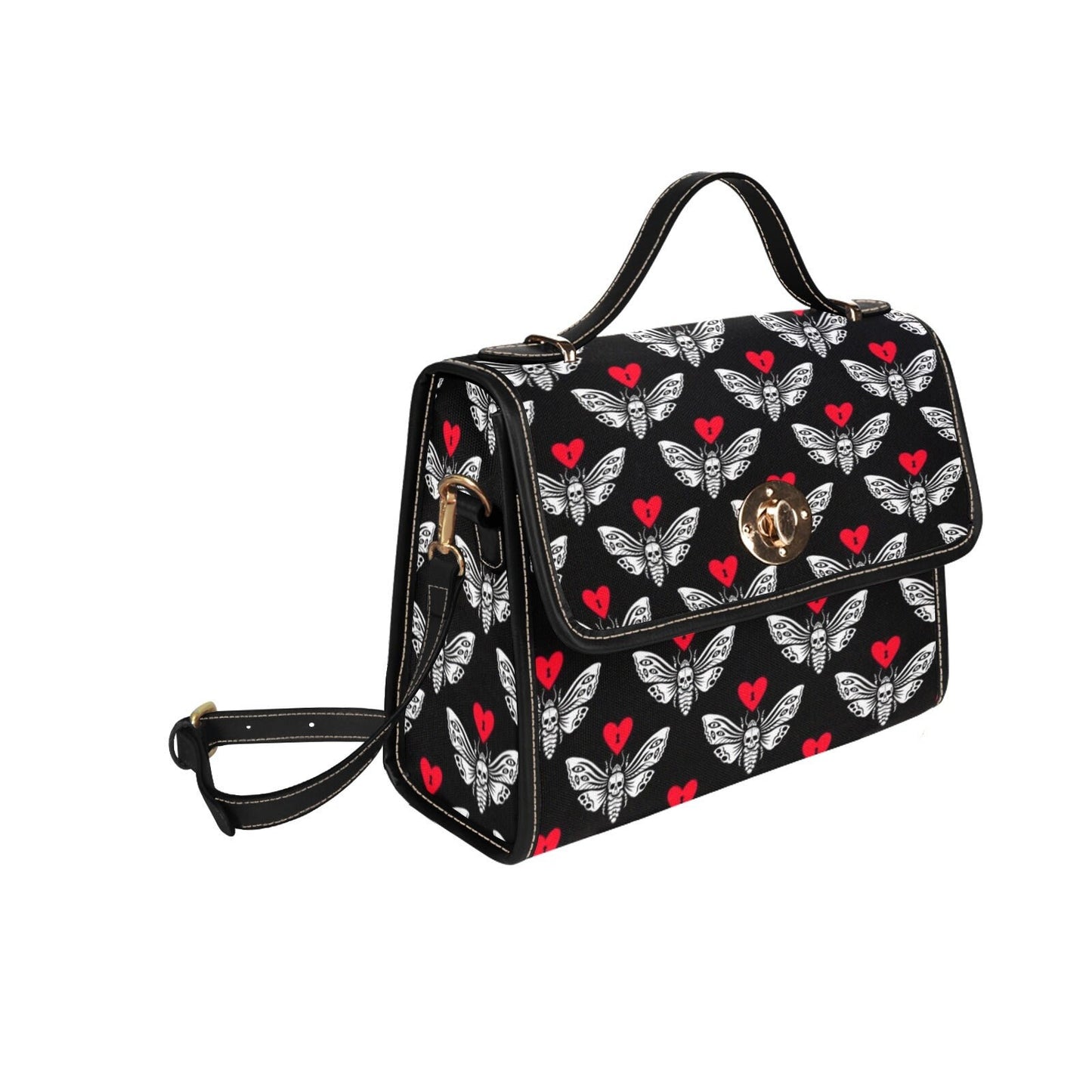 Moth Heart Goth Satchel Bag, Pastel Goth Purse, Nu Goth, Occult Symbol, Kawaii Goth, Alternative Girls, Esoteric Symbol, Witchy Vibes