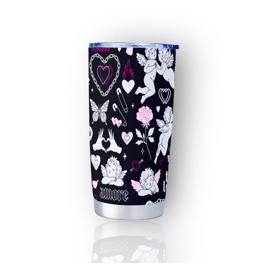 Emo Angels and Hearts Goth Tumbler – 20oz