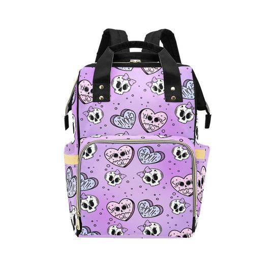 Pastel Emo Hearts Skulls Diaper Bag Mystic Symbols Diaper Bag Pastel Goth Girl Nappy Bag Alternative Moms Witchcore Diaper Bag Goth Baby