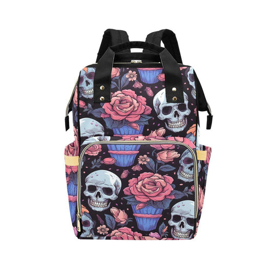 Vintage Skull Diaper Bag, Dark Anatomy Diaper Bag, Whimsigoth Baby Accessories, Dark Academia Baby Bag Alternative Mom Backpack Diaper Bag