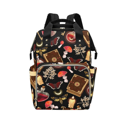 Witchy Diaper Backpack Goth Baby Stuff WItchy Baby Bag Creepy Cute Spoopy Cats Nappy Bag Spooky Cute Diaper Bag WItchy Mom Baby Gifts