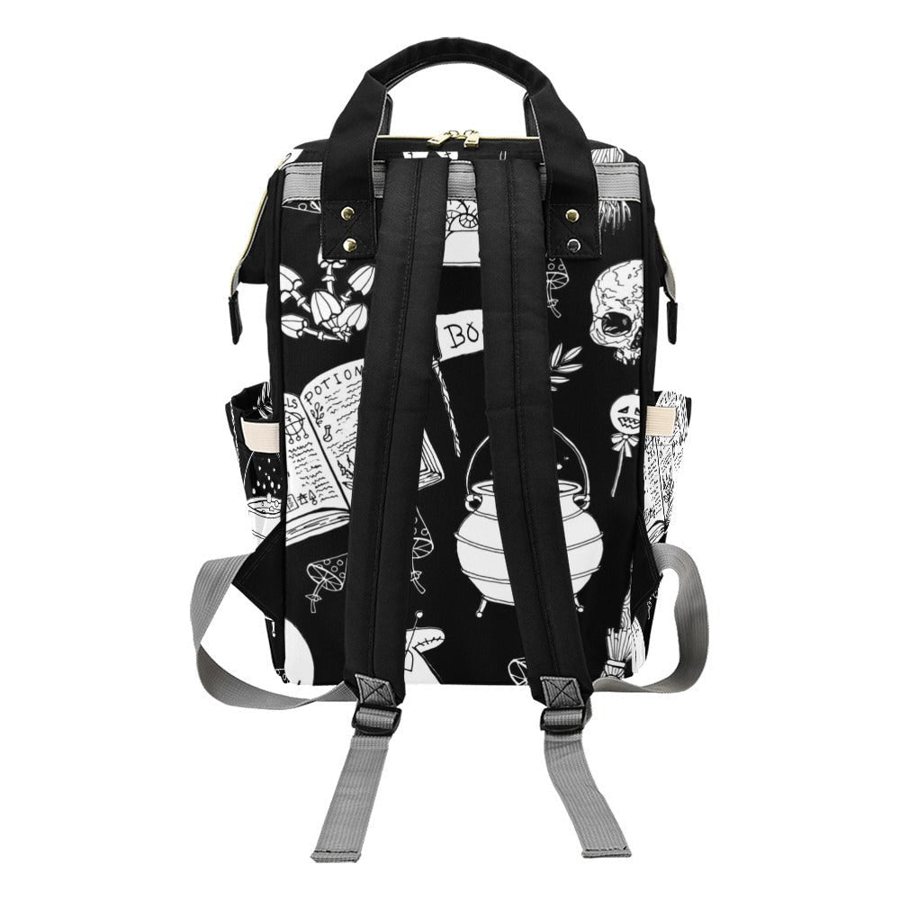 Witchy Diaper Backpack Goth Baby Stuff WItchy Baby Bag Creepy Cute Spoopy Cats Nappy Bag Spooky Cute Diaper Bag WItchy Mom Baby Gifts