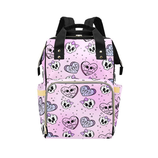 Pastel Emo Hearts Skulls Diaper Bag Mystic Symbols Diaper Bag Pastel Goth Girl Nappy Bag Alternative Moms Witchcore Diaper Bag Goth Baby