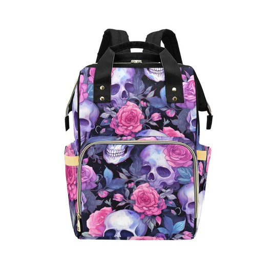Vintage Skull Diaper Bag, Dark Anatomy Diaper Bag, Whimsigoth Baby Accessories, Dark Academia Baby Bag Alternative Mom Backpack Diaper Bag