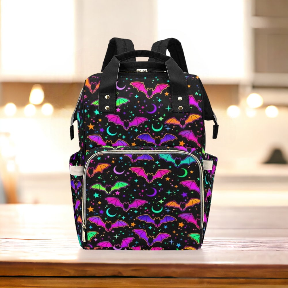 Baby Bat Diaper Nappy Bag Pastel Goth Baby Bag Goth Backpack Goth Purse Goth Baby Stuff Gothic Baby Stuff Horror Spooky Nursery Skull Baby