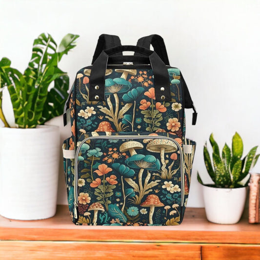 Vintage Woodland Diaper Bag, Dark Nature Diaper Backpack, Dark Forestcore Baby Bag, Witchy Diaper Bag, Naturalist Baby Bag Goblincore Diaper