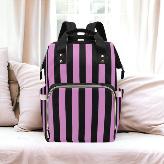 Baby Goth Striped Diaper Nappy Bag Goth Baby Bag Goth Backpack Goth Purse Goth Baby Stuff Gothic Baby Stuff Horror Spooky Nursery Skull Baby