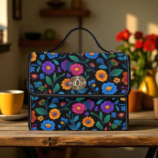Colorful Floral Crossbody Bag, Boho Garden Shoulder Purse, Bright Flower Print Tote, Vintage Handbag, Floral Accessories, Vibrant Style