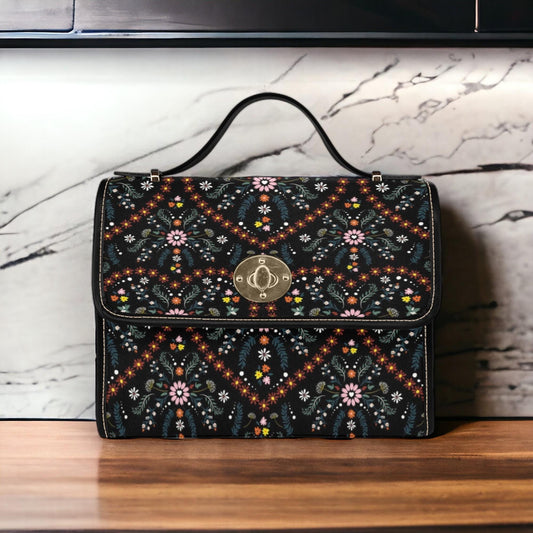 a handbag sitting on top of a wooden table