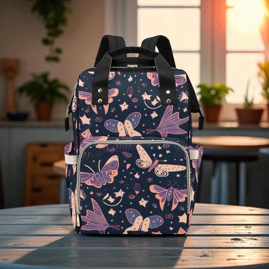 Celestial Butterfly Diaper Backpack, Witchy Baby Bag for Moms, Fairycore Starry Travel Backpack, Mystic Organizer Gift for New Mom