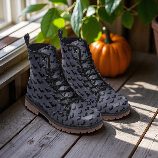 Spooky night shoes, enchanted forest boots, eerie creature footwear, midnight lace up shoes, dark fantasy ankle boots, mystical footwear