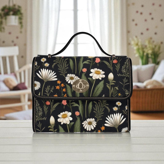Forest Daisy Cottage Bag, Floral Witchy Diaper Purse For Moms, Fairycore Garden Shoulder Bag, Dark Cottagecore Tote, Whimsical Gift For Her