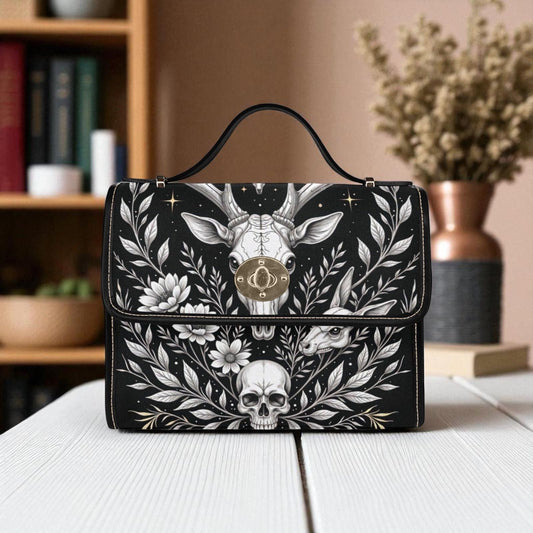 Gothic Deer Skull Purse, Dark Witchcore Forest Bag, Occult Woodland Animal Crossbody, Spooky Pagan Spirit Handbag, Gothic Nature Gift