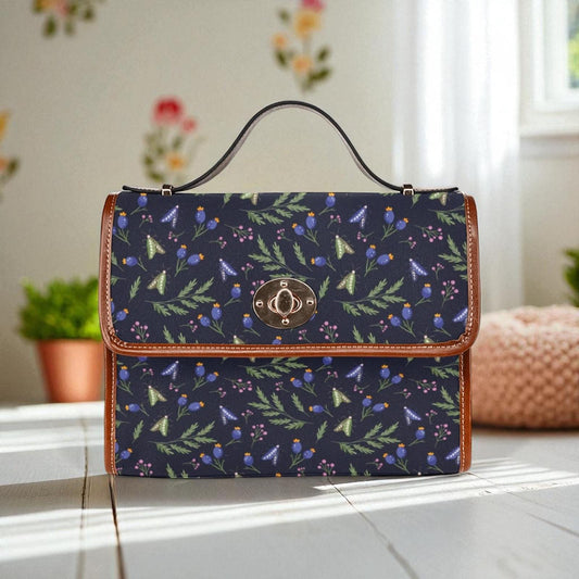 Botanical Fairycore Bag, Dark Academia Herbs Purse, Cottage Witch Shoulder Bag, Plant Lover Crossbody, Herbal Magic Forest Handbag