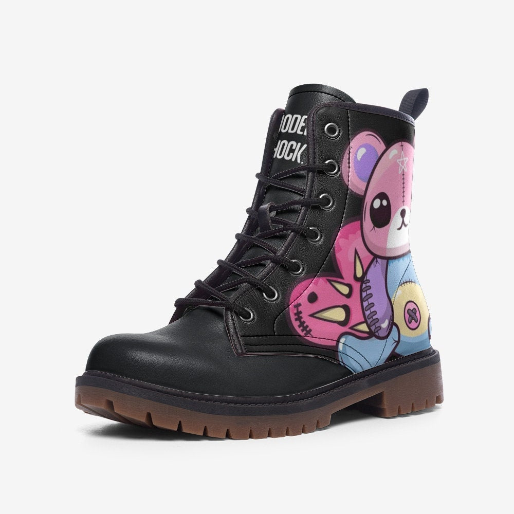 Mushroom Forest Combat Boots, Fairycore Witchy Shoes, Woodland Magic Fashion, Cottagecore Fantasy Footwear