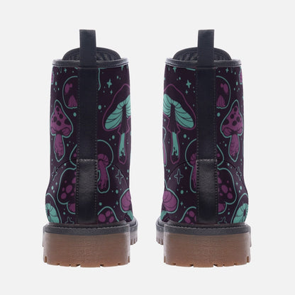 Goblincore Mushroom Boots Vegan Footwear Festival Shoes Unisex Woodland Combat Platform Boots