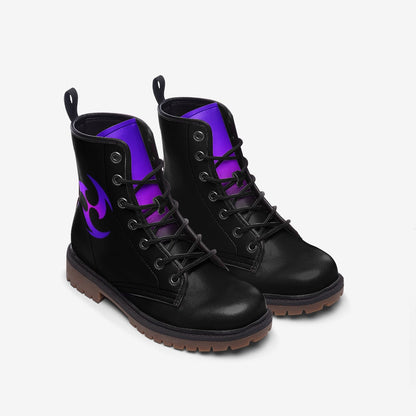 Combat Boots - Genshin Impact Electro, Women's Boots, Vegan Leather Lace Up Boots Women, Handmade Lace Up Boots, Women's Boots, Custom Shoes