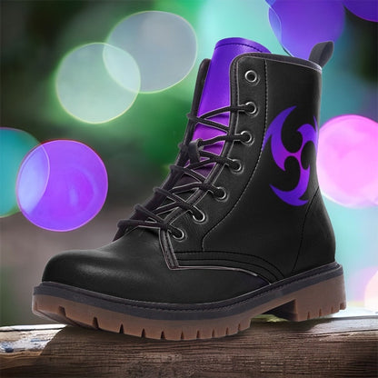 Combat Boots - Genshin Impact Electro, Women's Boots, Vegan Leather Lace Up Boots Women, Handmade Lace Up Boots, Women's Boots, Custom Shoes