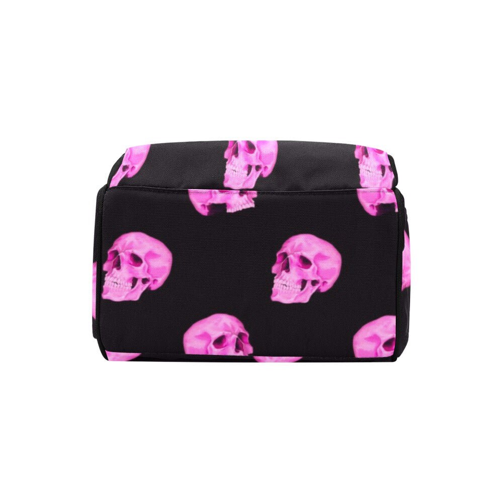 Pink Skull Diaper Backpack, Gothic Mom Essentials, Alternative Baby Bag, Punk Nursery Tote, Edgy Baby Shower Gift, Pastel Goth Mom Gear