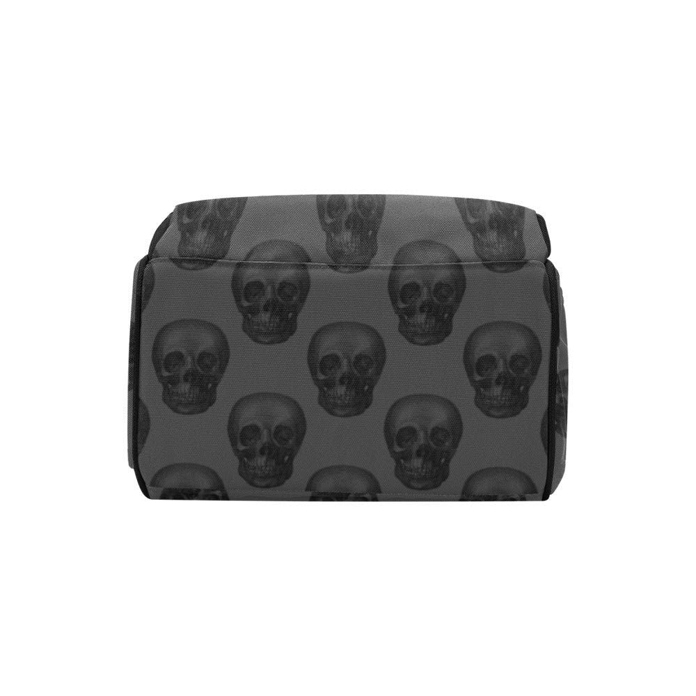 Skull print backpack, occult diaper bag, mystical dark academia satchel, witchy skull travel bag, enchanted skull pattern school backpack