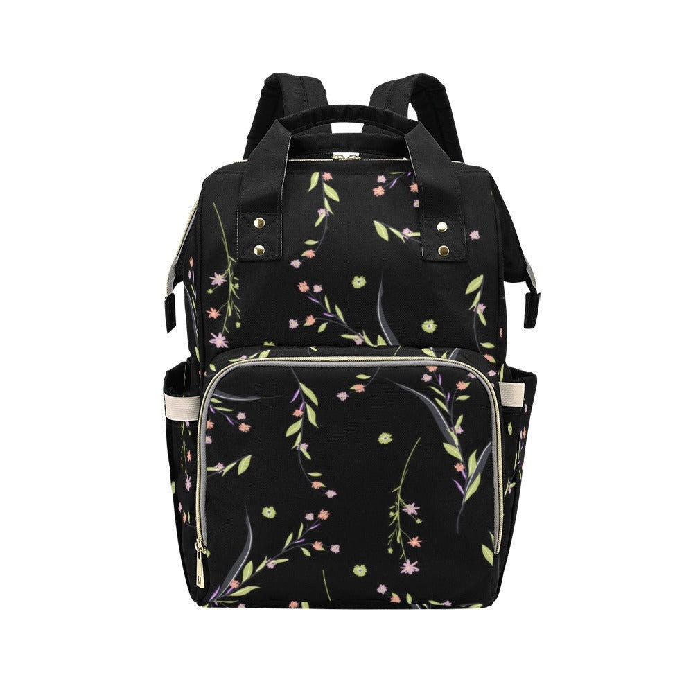Floral Branch Backpack, Botanical Diaper Bag, Cute Mom Backpack, Nature Inspired Baby Bag Gift, Elegant Nursery Backpack for Stylish Moms