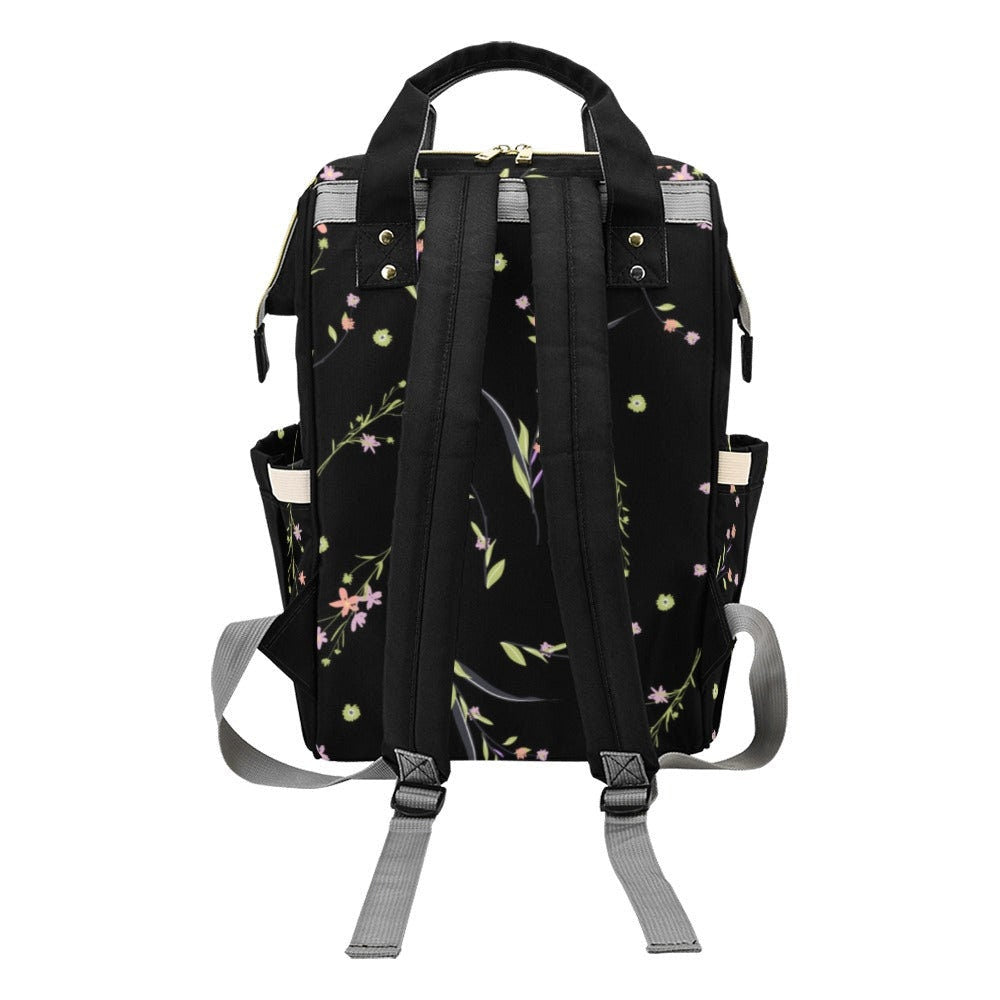 Floral Branch Backpack, Botanical Diaper Bag, Cute Mom Backpack, Nature Inspired Baby Bag Gift, Elegant Nursery Backpack for Stylish Moms