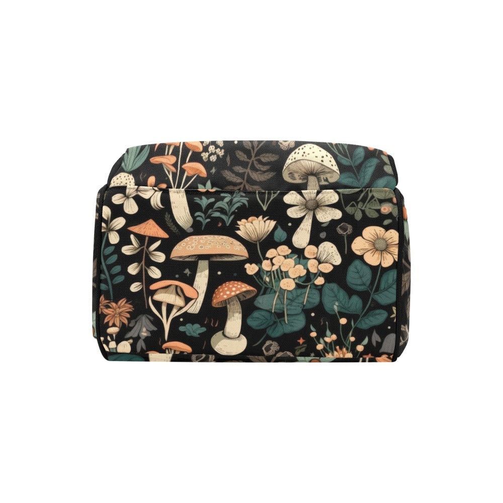 Vintage Mushroom Print Diaper Backpack, Woodland Baby Bag