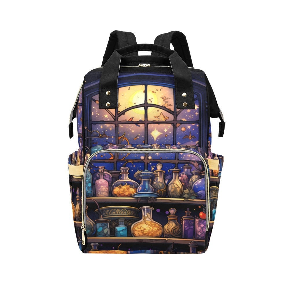 Witch Potion Backpack, Celestial Bookish Bag, Fantasy School Diaper Backpack
