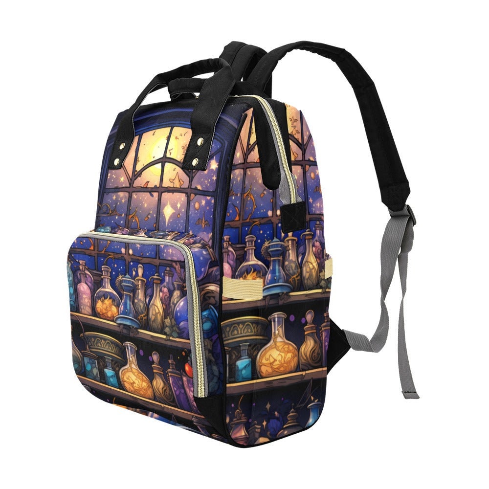 Witch Potion Backpack, Celestial Bookish Bag, Fantasy School Diaper Backpack
