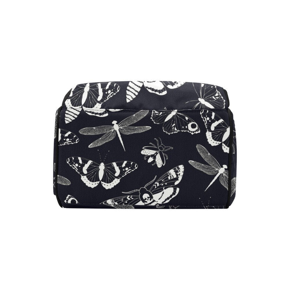 Gothic Moth Backpack, Dragonfly Witchy Bag, Dark Fairycore Organizer, Occult Insect Print, Mystical Mom Gear, Alt Festival Diaper Bag