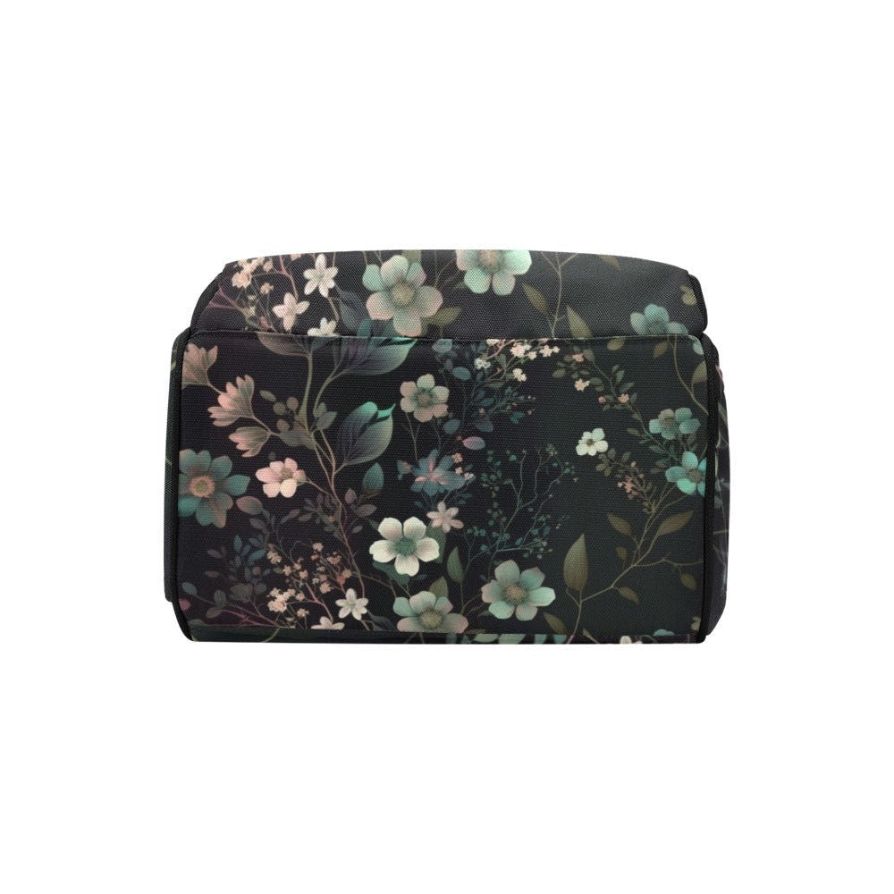 Dark Floral Backpack, Botanical Laptop Backpack, Nature Print Bag