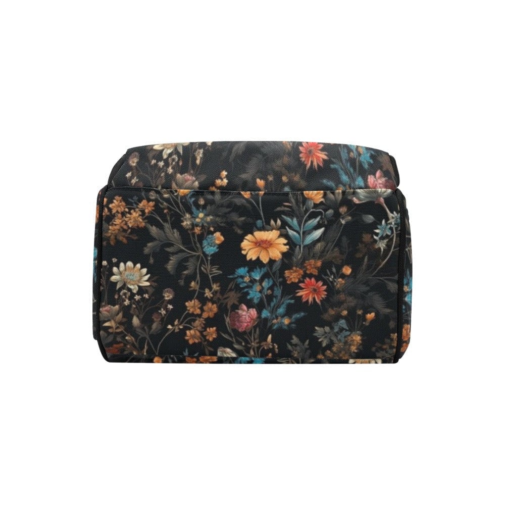 Dark floral vintage backpack, witchy garden diaper bag, enchanted academia satchel, mystical cottagecore travel bag, floral mom school gift