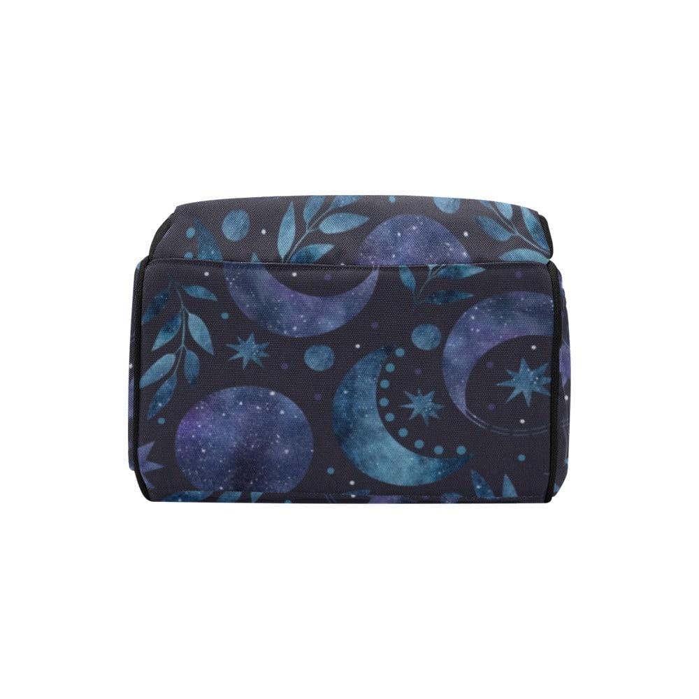 Mystical Blue Moon Backpack, Celestial Galaxy Bag, Witchy Diaper Bag, Cosmic Mom Organizer, Space Lover Gift, Dark Academia, Astrology Bag