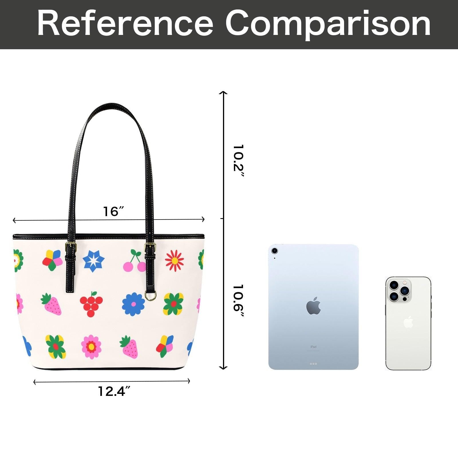 Retro Tote Bag, Fruit Print Shoulder Purse, Colorful Beach Market Bag for Summer