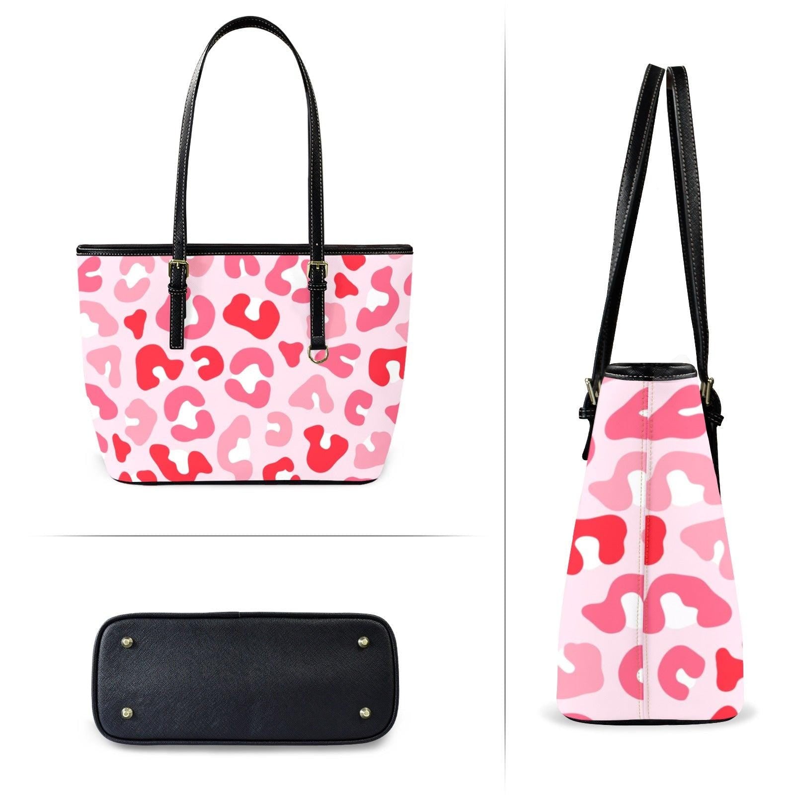 Preppy Pink Cheetah Tote Purse, Coastal Carryall for Cruise Outfits and Weekend Getaways